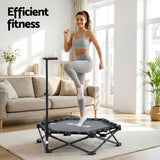 Trampolines & Accessories: Everfit Fitness Foldable Trampoline Rebounder Adjustable Handle Indoor Exercise Black