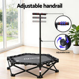 Trampolines & Accessories: Everfit Fitness Foldable Trampoline Rebounder Adjustable Handle Indoor Exercise Black