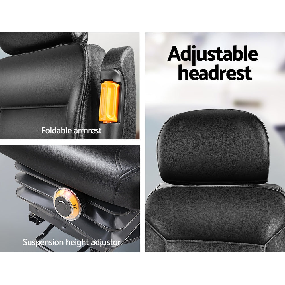 Automotive Parts: Giantz Tractor Seat Forklift Excavator Truck Universal Backrest Chair PU Leather