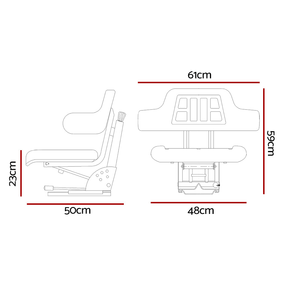Automotive Parts: Giantz Tractor Seat Forklift Excavator Truck Universal Digger Chair PU Leather