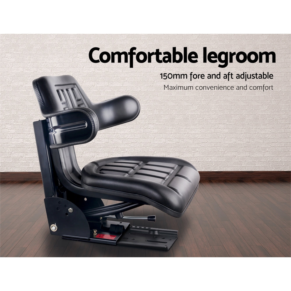 Automotive Parts: Giantz Tractor Seat Forklift Excavator Truck Universal Digger Chair PU Leather