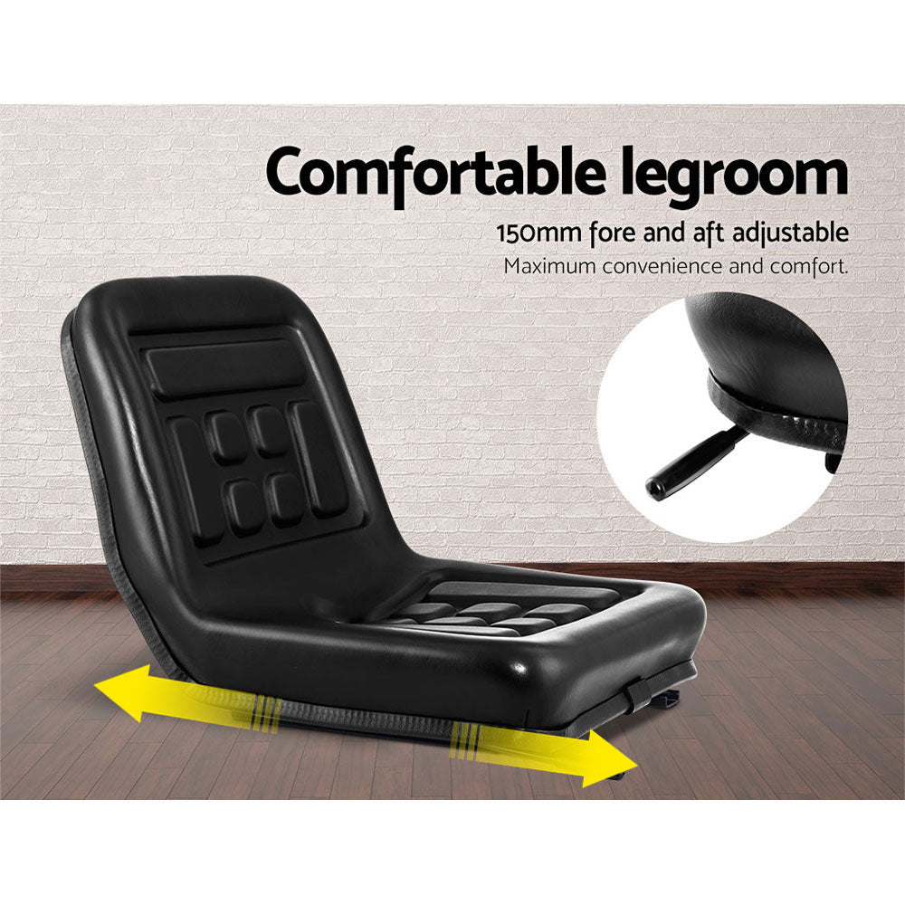 Automotive Parts: Giantz Tractor Seat Forklift Excavator Universal Suspension Truck Chair PU Leather