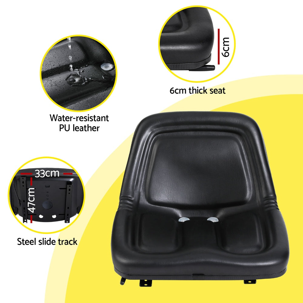 Automotive Parts: Giantz Tractor Seat Forklift Excavator Universal Backrest Truck Chair PU Leather