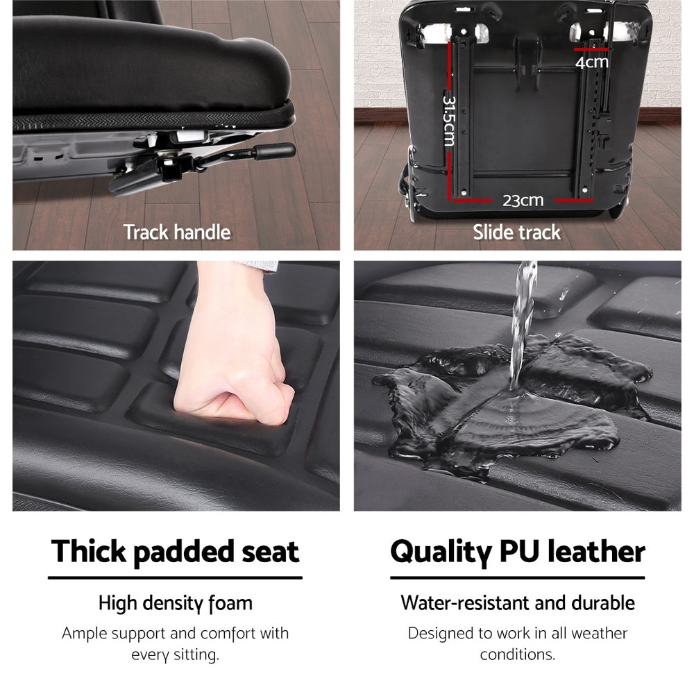 Automotive Parts: Giantz Tractor Seat Forklift Excavator Universal Backrest Truck PU Chair