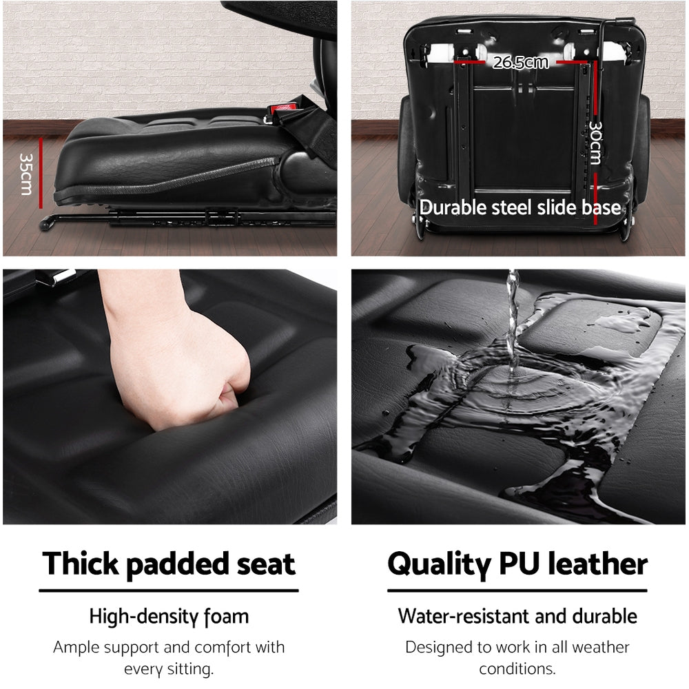 Automotive Parts: Giantz Tractor Seat Forklift Excavator Universal Suspension Armrest Truck Chair