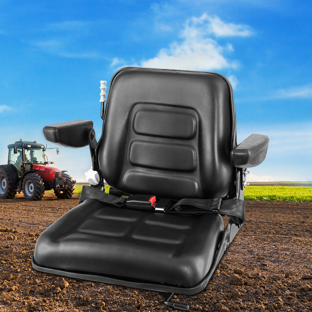 Automotive Parts: Giantz Tractor Seat Forklift Excavator Universal Suspension Armrest Truck Chair