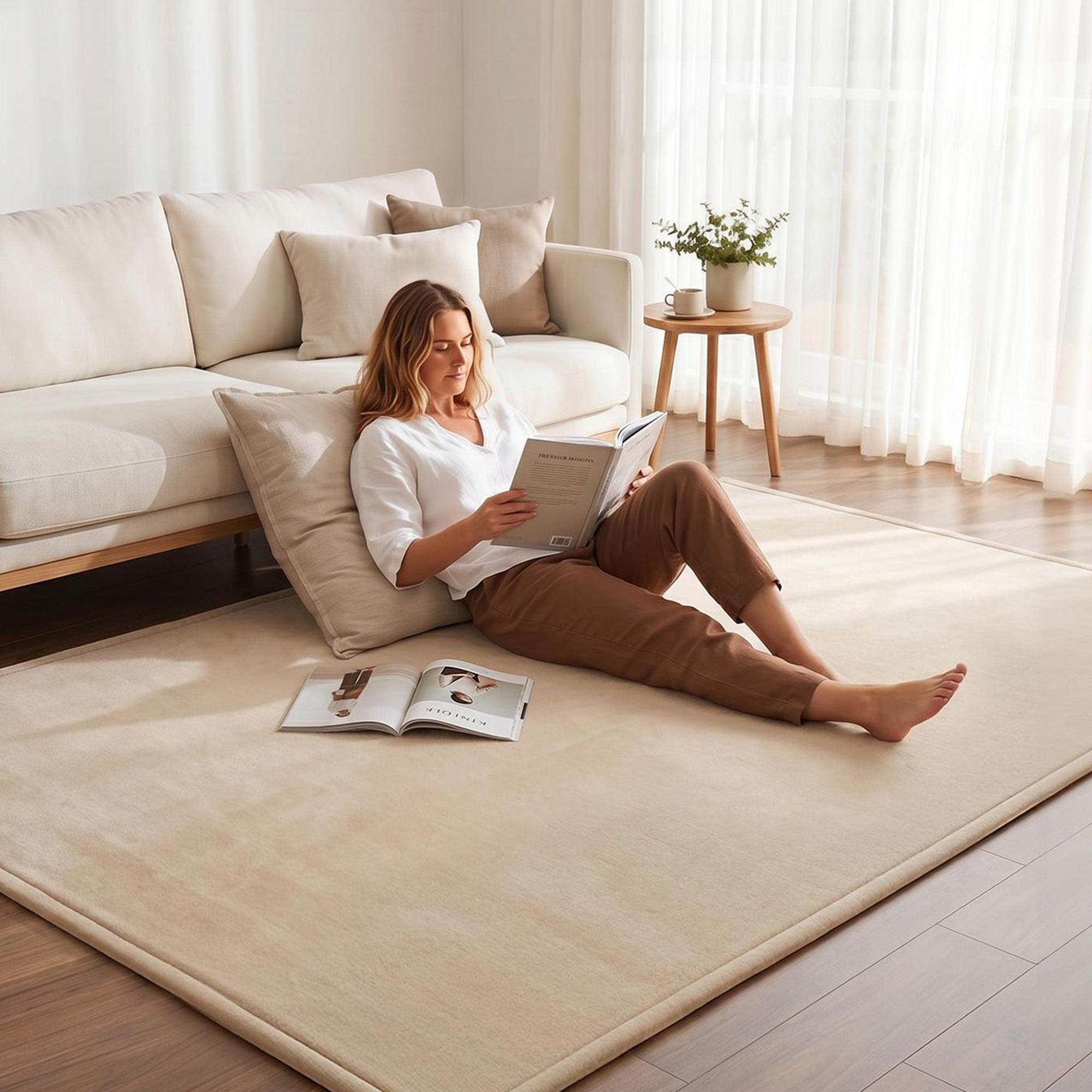 Artiss Tatami Mat Floor Mattress 3cm Thick Futon Mattresses Mellow Mat Rugs Living Room Beige