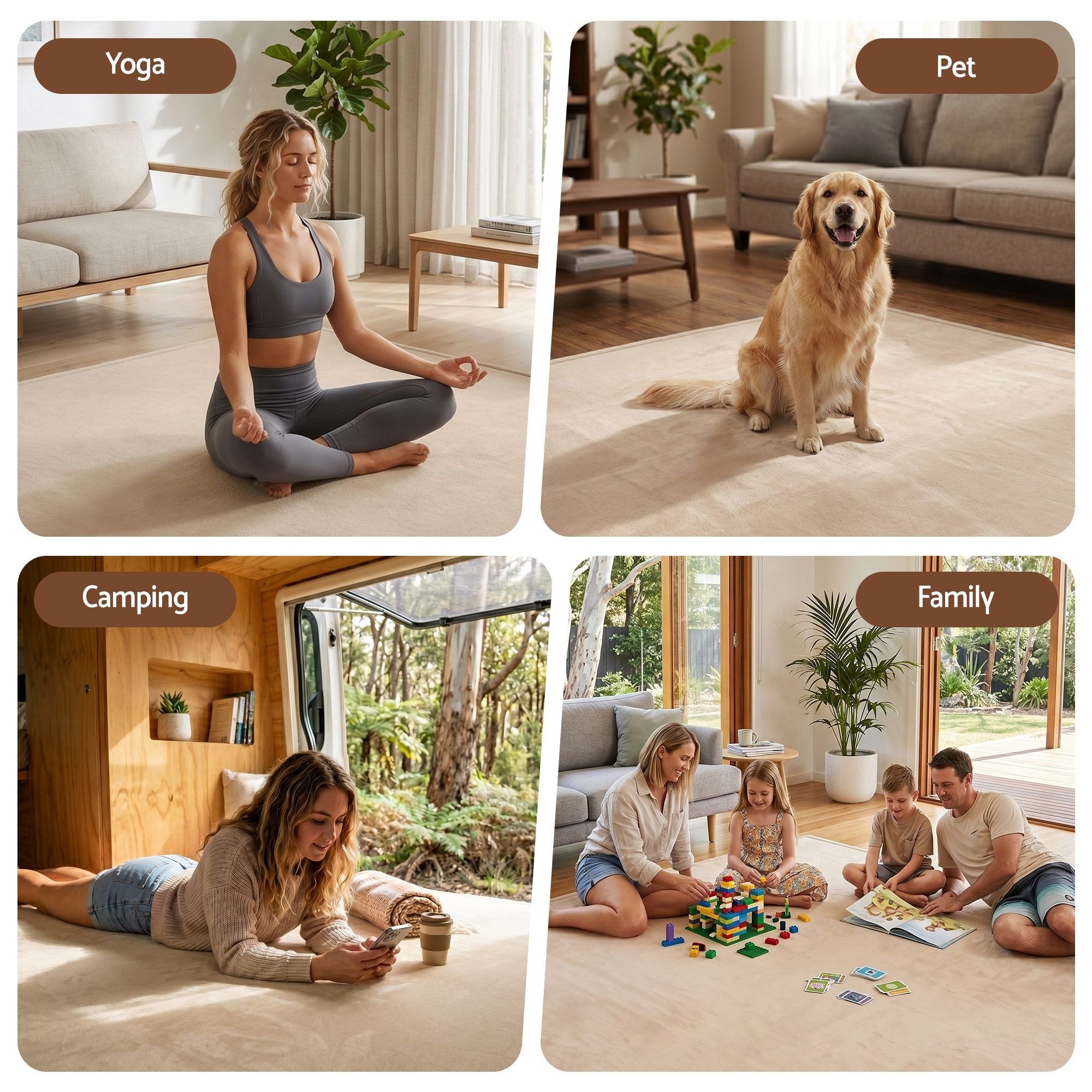 Artiss Tatami Mat Floor Mattress 3cm Thick Futon Mattresses Mellow Mat Rugs Living Room Beige