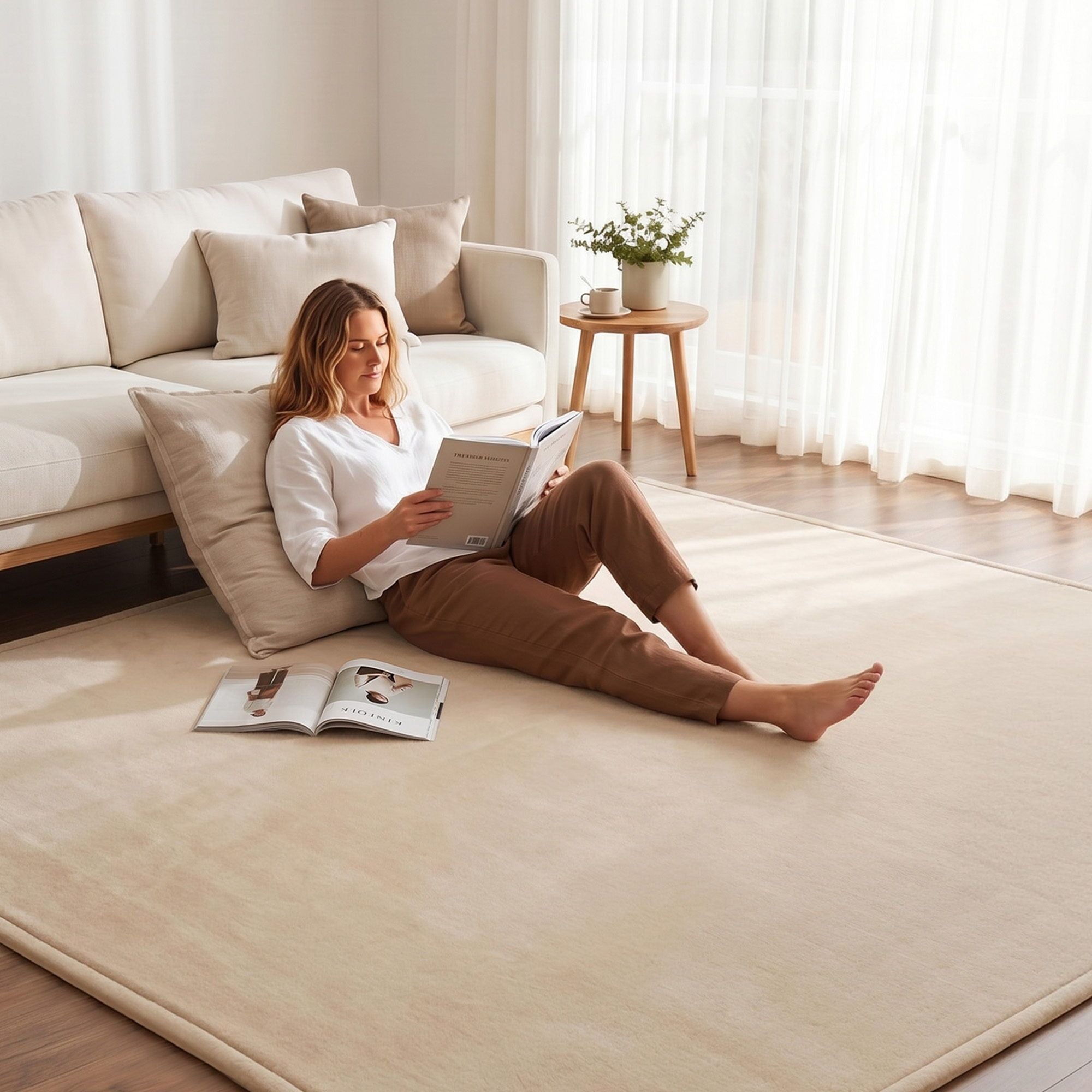 Artiss Tatami Mat Floor Mattress 3cm Thick Futon Mattresses Mellow Mat Rugs Living Room Beige