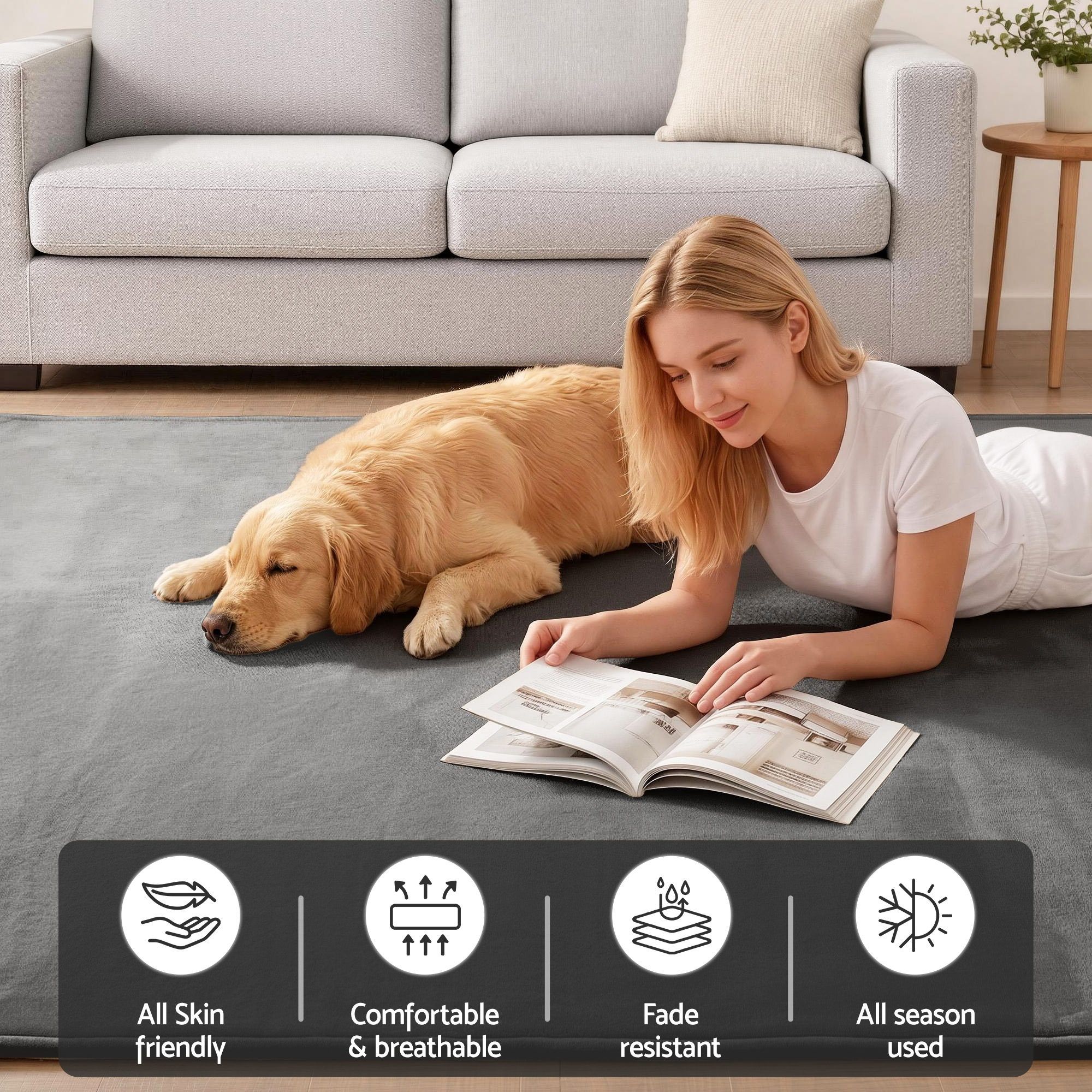 Artiss Tatami Mat Floor Mattress 3cm Thick Futon Mattresses Mellow Mat Rugs Living Room Grey