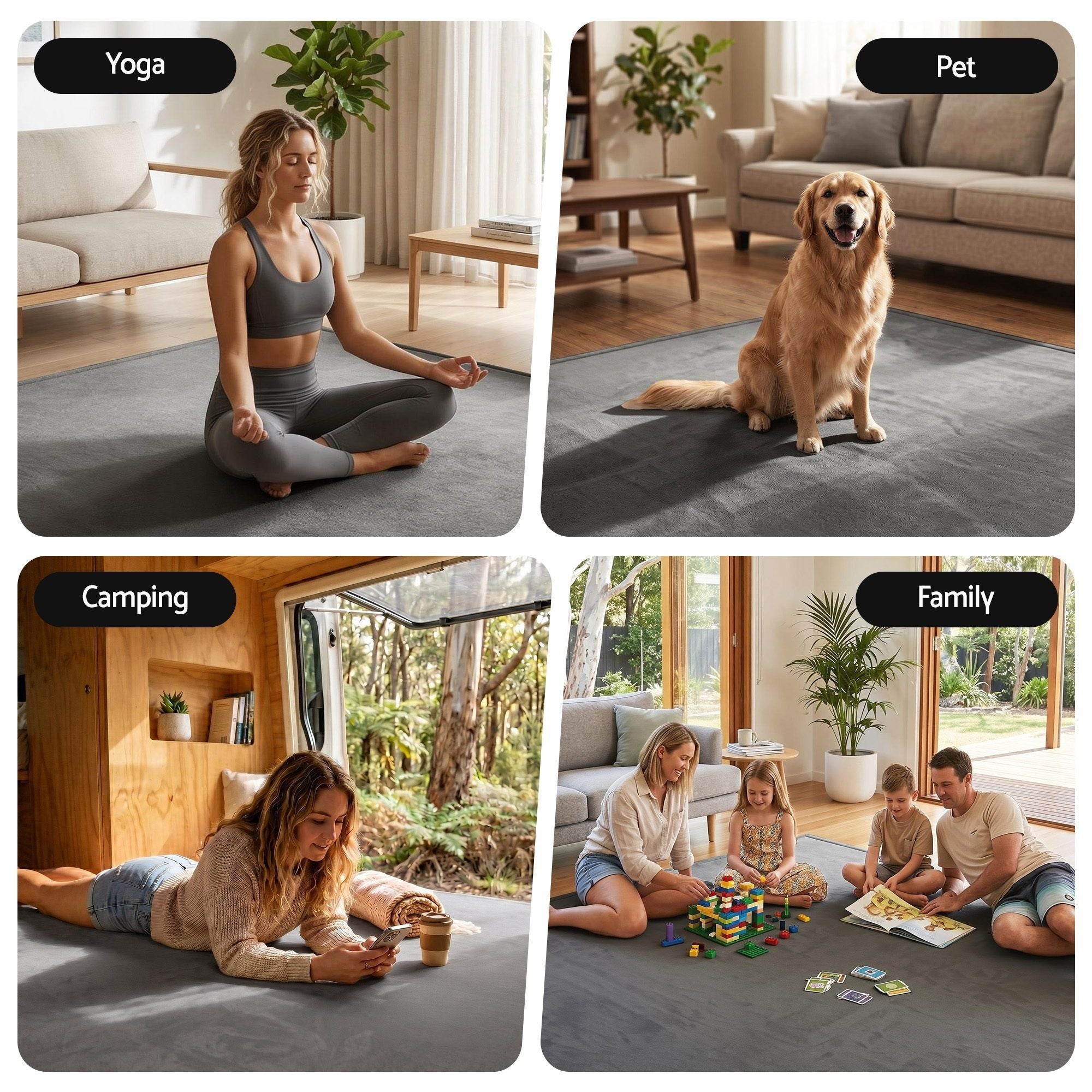 Artiss Tatami Mat Floor Mattress 3cm Thick Futon Mattresses Mellow Mat Rugs Living Room Grey