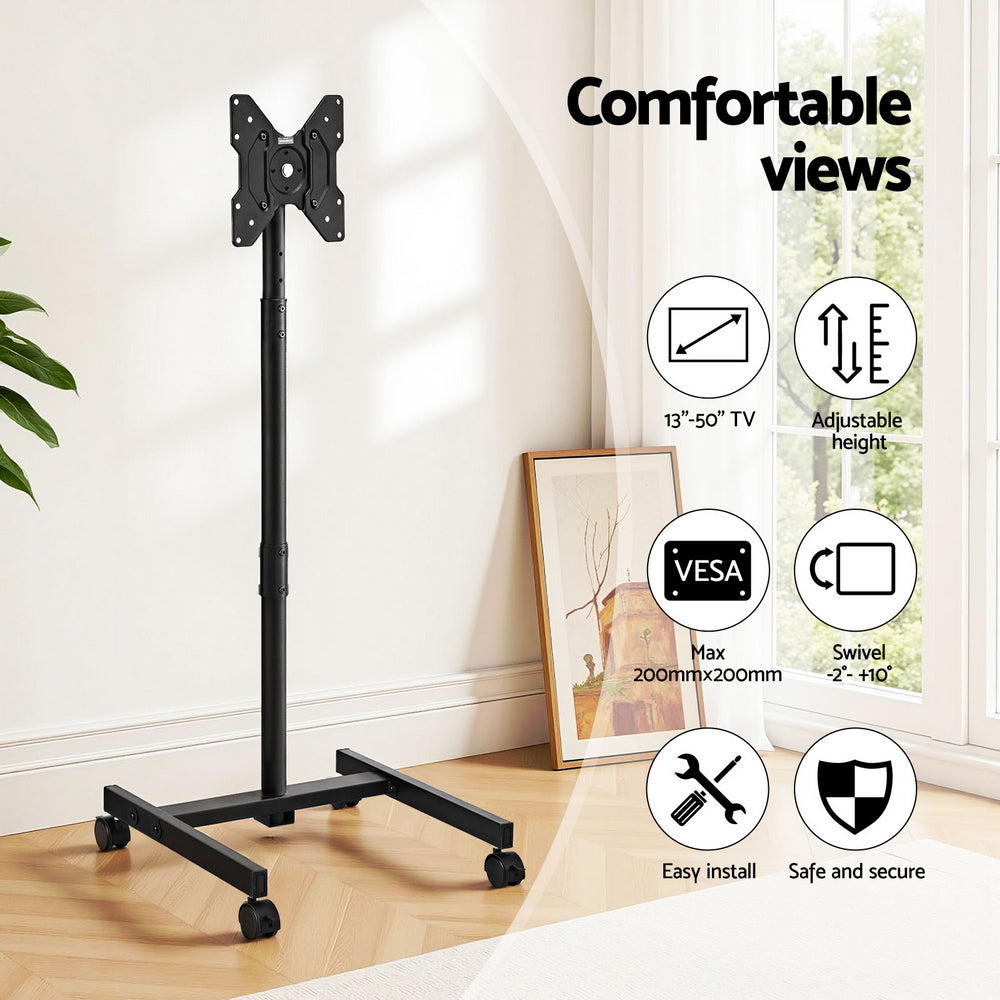 TV Units: Artiss TV Stand 13-50" Universal Mobile Adjustable Height TV Stand with Wheels