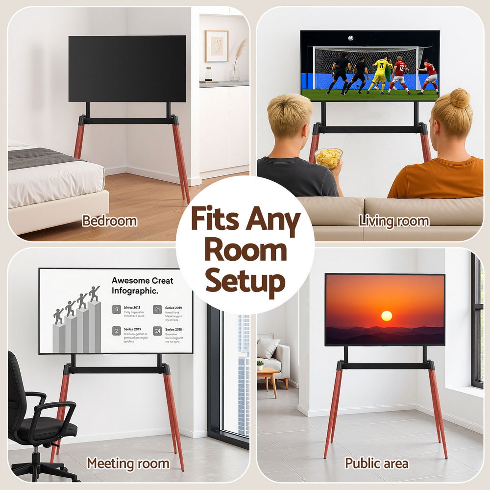 TV Units: Artiss TV Stand 32-75 inch LED LCD Screen Wooden Floor Easel Height Adjustable