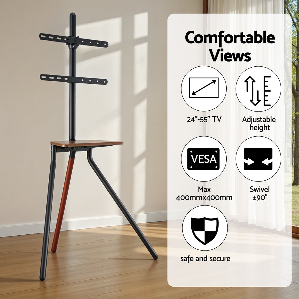 TV Units: Artiss TV Stand Wooden Tray 24-55" Swivel Height Adjustable