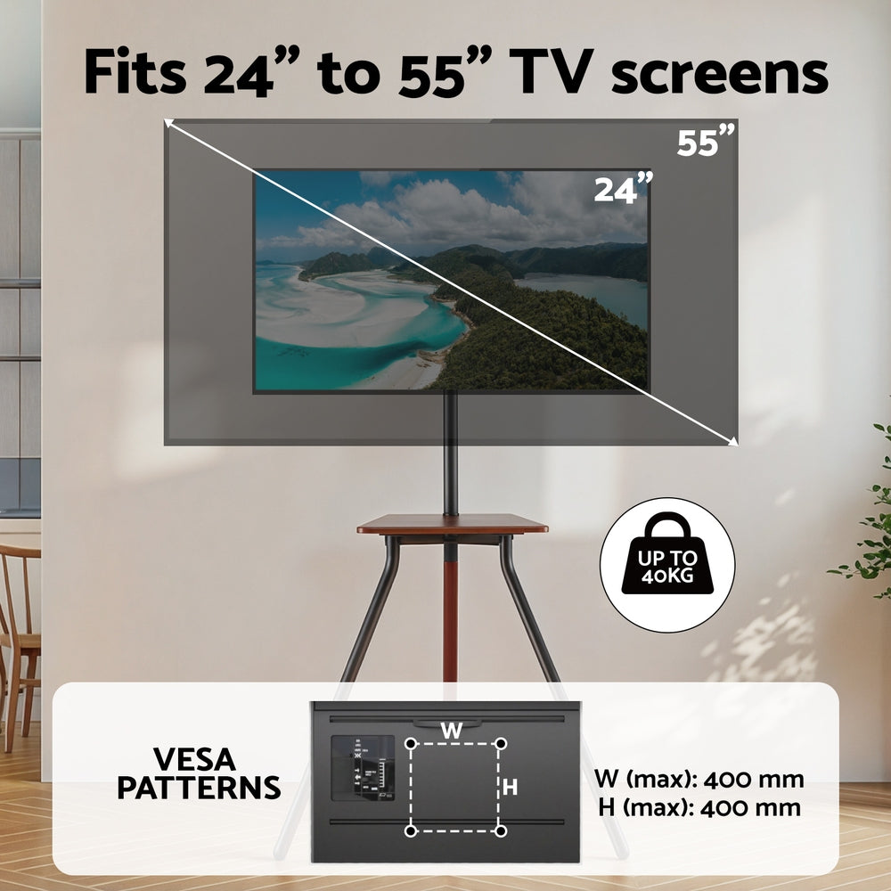 TV Units: Artiss TV Stand Wooden Tray 24-55" Swivel Height Adjustable