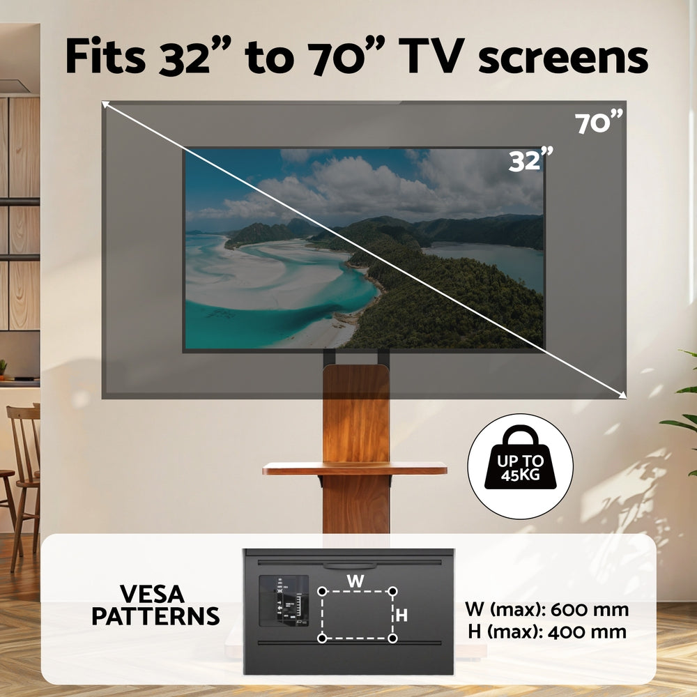 TV Units: Artiss TV Stand 32-70" Wooden Tray Swivel Height Adjustable