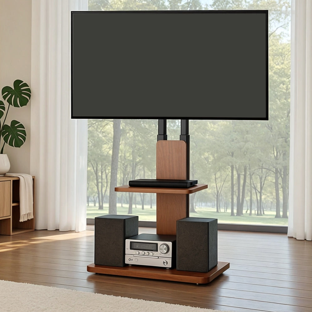 TV Units: Artiss TV Stand 32-70" Wooden Tray Swivel Height Adjustable