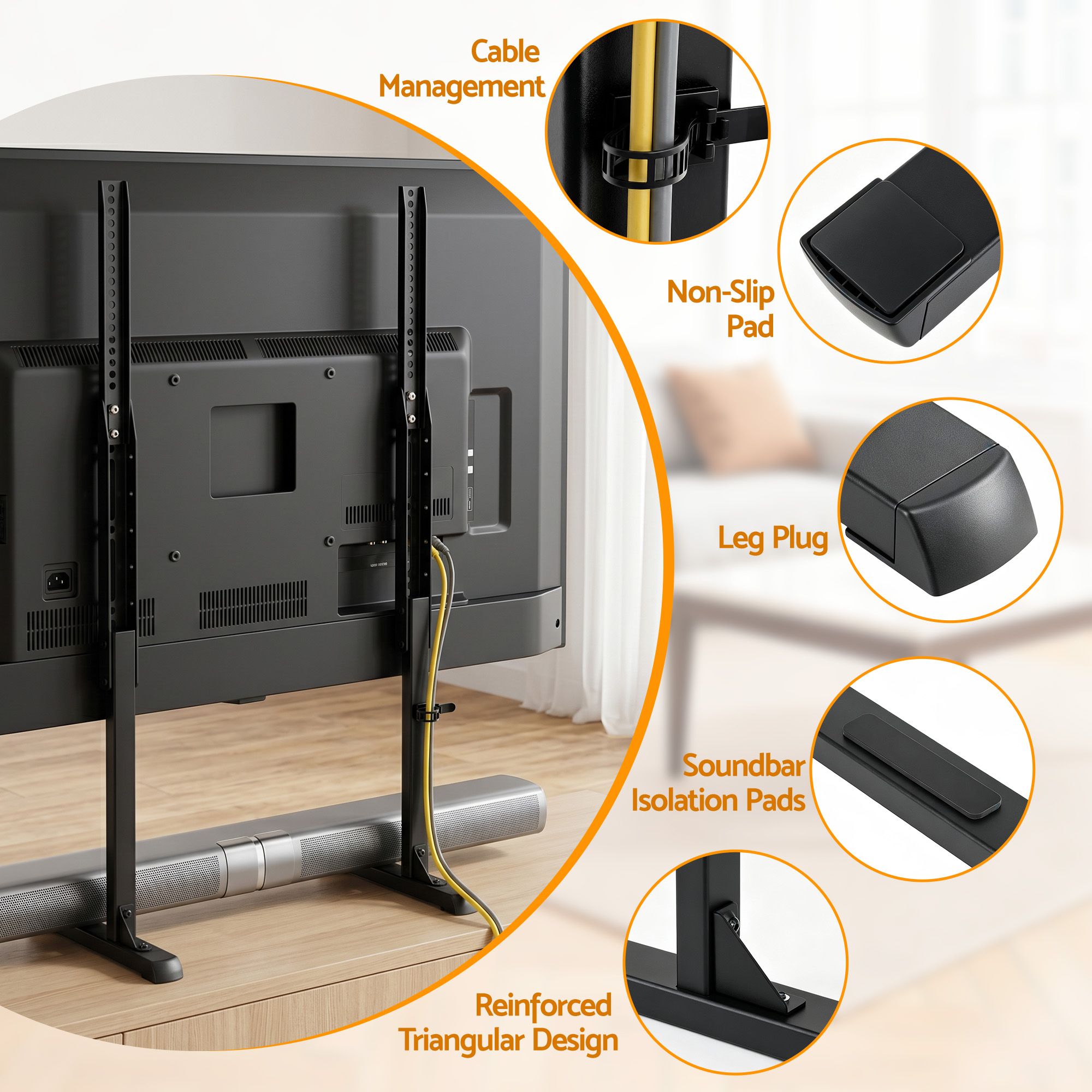 Artiss Universal TV Stand for 24-86 inch TVs LED Screen Table Top Desktop Mount