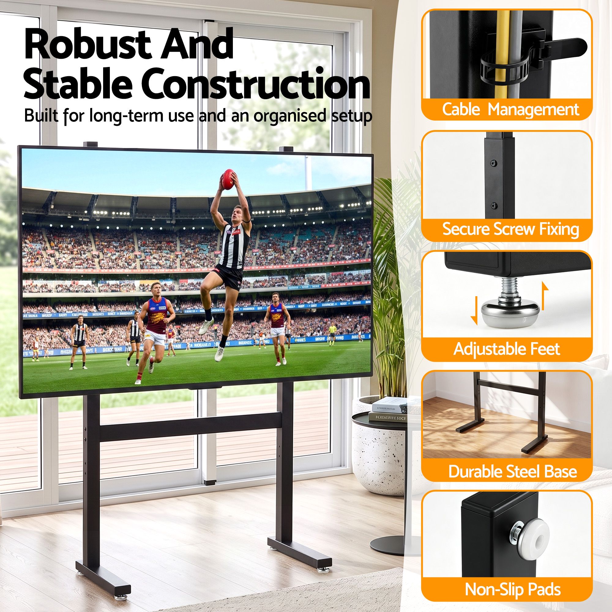Artiss Universal Floor TV Stand for 32-100 Inch Screens Heavy Duty 40kg Capacity