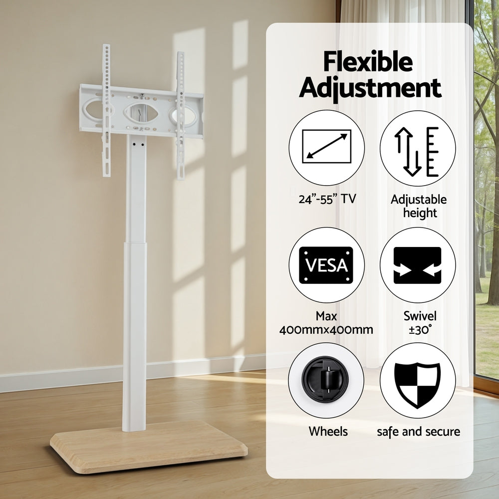 TV Units: Artiss TV Stand 24-55" Swivel Height Adjustable Floor Mount for TVs