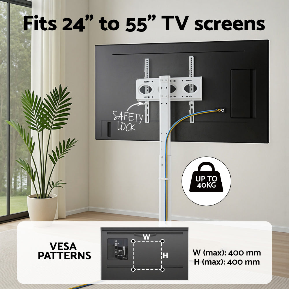 TV Units: Artiss TV Stand 24-55" Swivel Height Adjustable Floor Mount for TVs