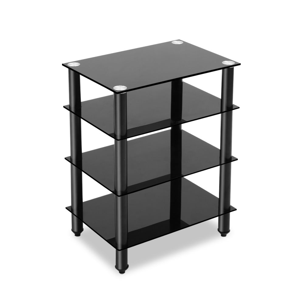 TV Units: Artiss TV Stand 4 Tiers Storage Shelf Rack Tempered Glass Entertainment Unit