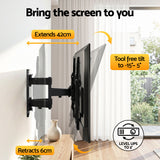 TVs & Accessories: Artiss TV Wall Mount Bracket for 37" - 85" TVs Swivel Tilt Extendable Full Motion