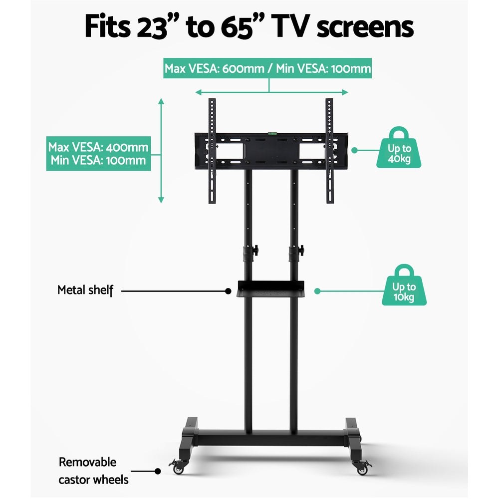 TV Units: Artiss Mobile TV Stand for 23"-65" TVs Mount Bracket Portable Solid Trolley Cart