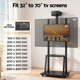 TV Units: Artiss TV Stand 32-70" Universal Mobile Adjustable Height TV Stand with Wheels