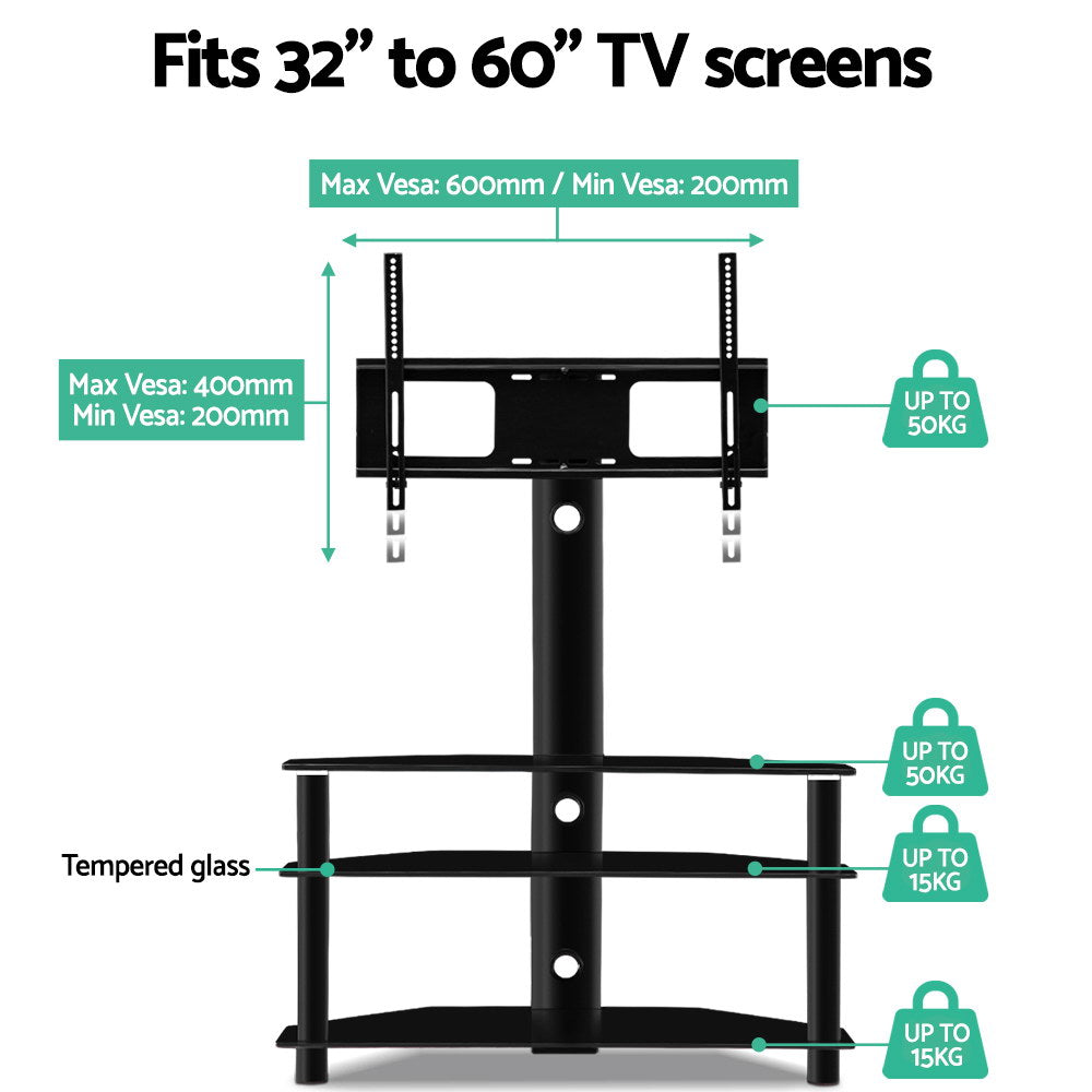 TV Units: Artiss TV Stand Mount Bracket for 32"-60" LED LCD 3 Tiers Storage Floor Shelf
