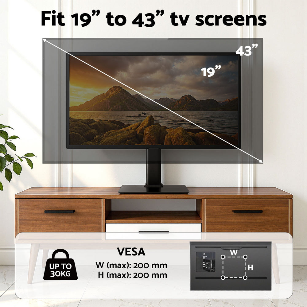 TV Units: Artiss TV Stand Bracket for 19 - 43 inch TVs Table Top Desktop Universal Swivel