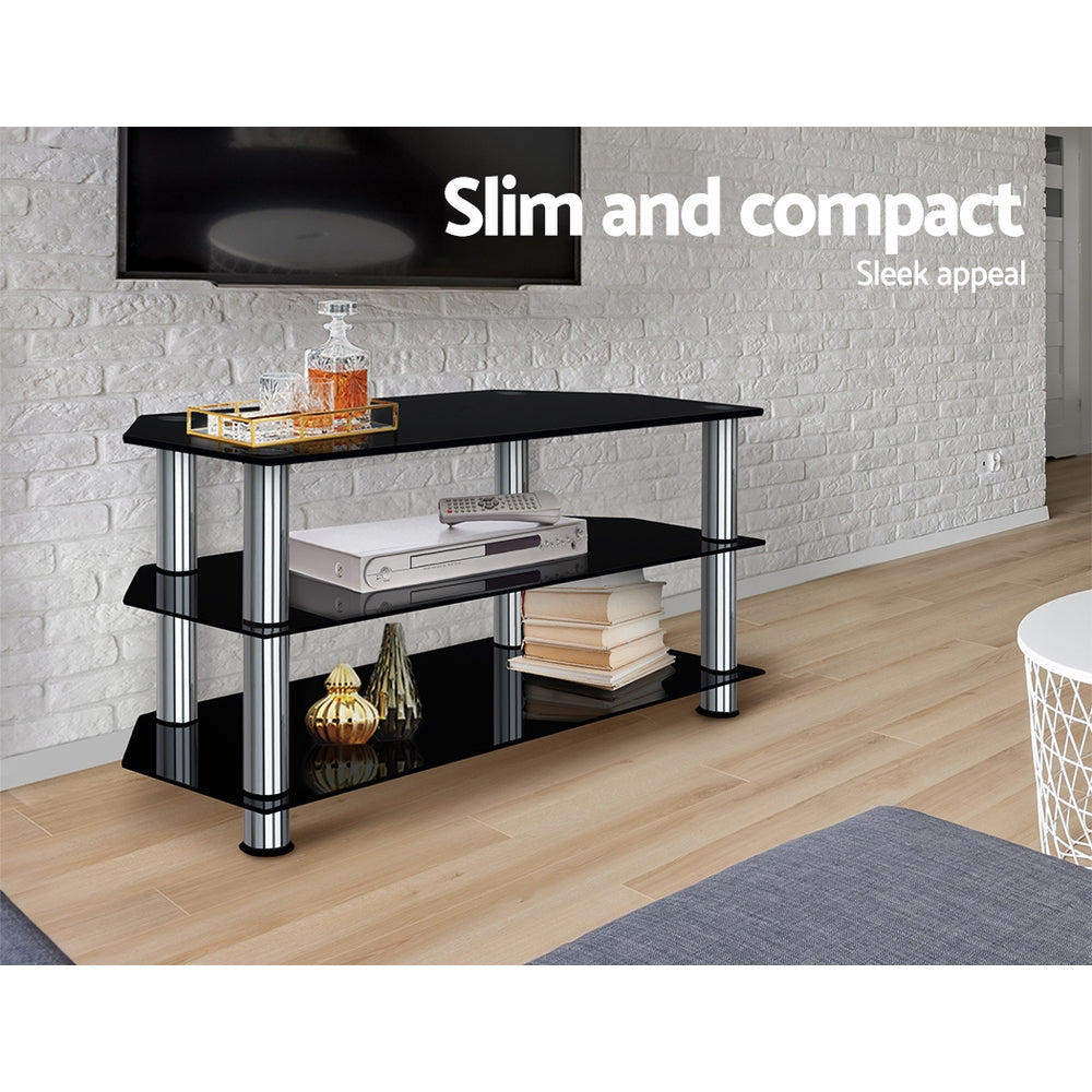 TV Units: Artiss TV Stand 3 Tiers Storage Shelf Rack Tempered Glass Entertainment Unit