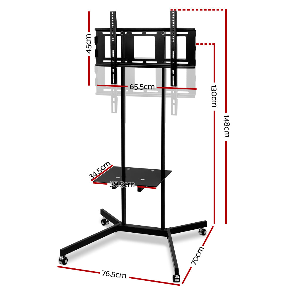 TV Units: Artiss Mobile TV Stand for 32"-65" TVs Mount Bracket Portable Shelf Trolley Cart