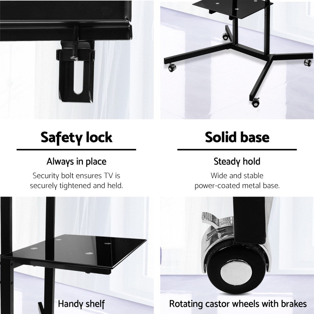 TV Units: Artiss Mobile TV Stand for 32"-65" TVs Mount Bracket Portable Shelf Trolley Cart