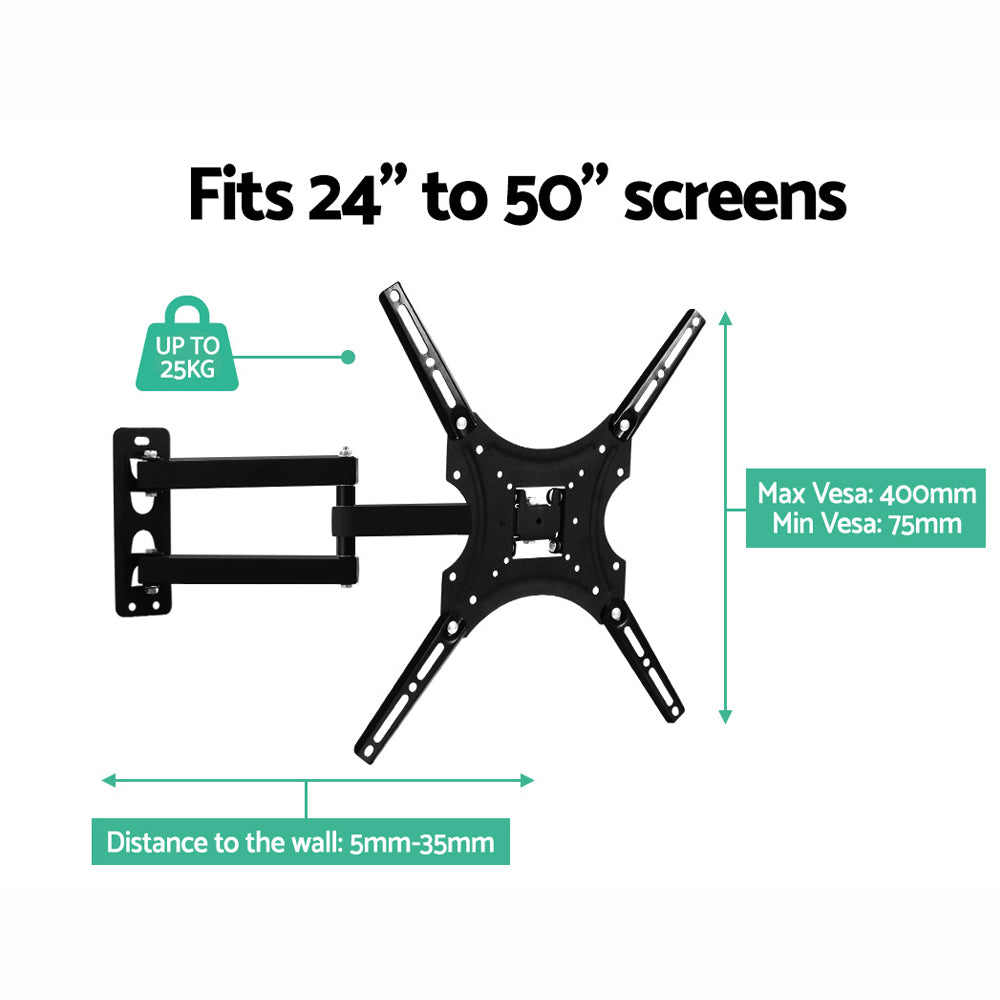 TVs & Accessories: Artiss TV Wall Mount Bracket for 24"-50" LED LCD TVs Full Motion Strong Arms