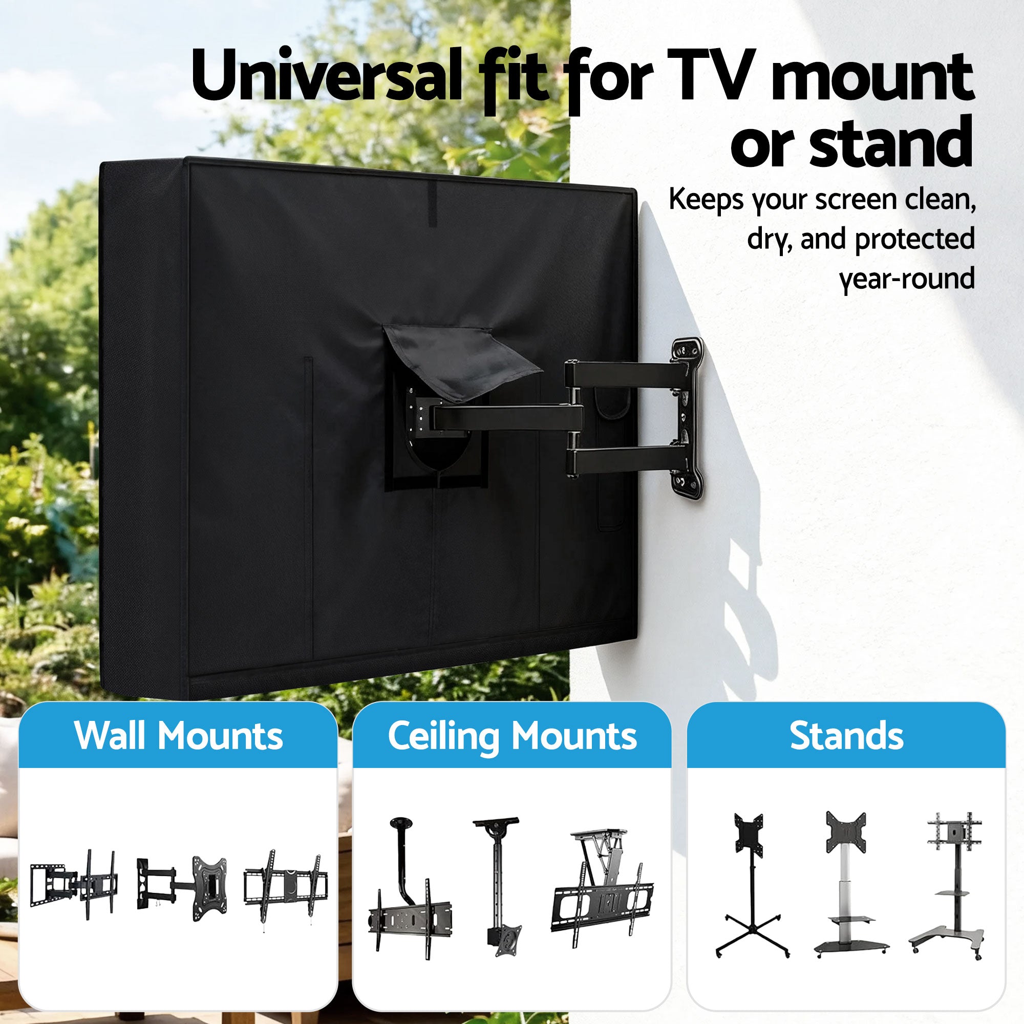 TVs & Accessories: Artiss 40-43 Inch TV Cover Waterproof Outdoor Patio Flat Television Protector