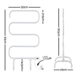 Towel Racks & Holders: Devanti Heated Towel Rail Freestanding Wall Mounted S-Shape Electric Warmer Rack