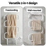 Towel Racks & Holders: Devanti Heated Towel Rail Freestanding Wall Mounted S-Shape Electric Warmer Rack