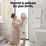 Towel Racks & Holders: Devanti Heated Towel Rail Freestanding Wall Mounted S-Shape Electric Warmer Rack