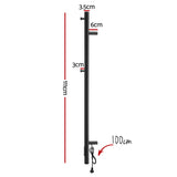 Towel Racks & Holders: Devanti Heated Towel Rail with Timer Vertical Electric Heater Warmer Rack Black