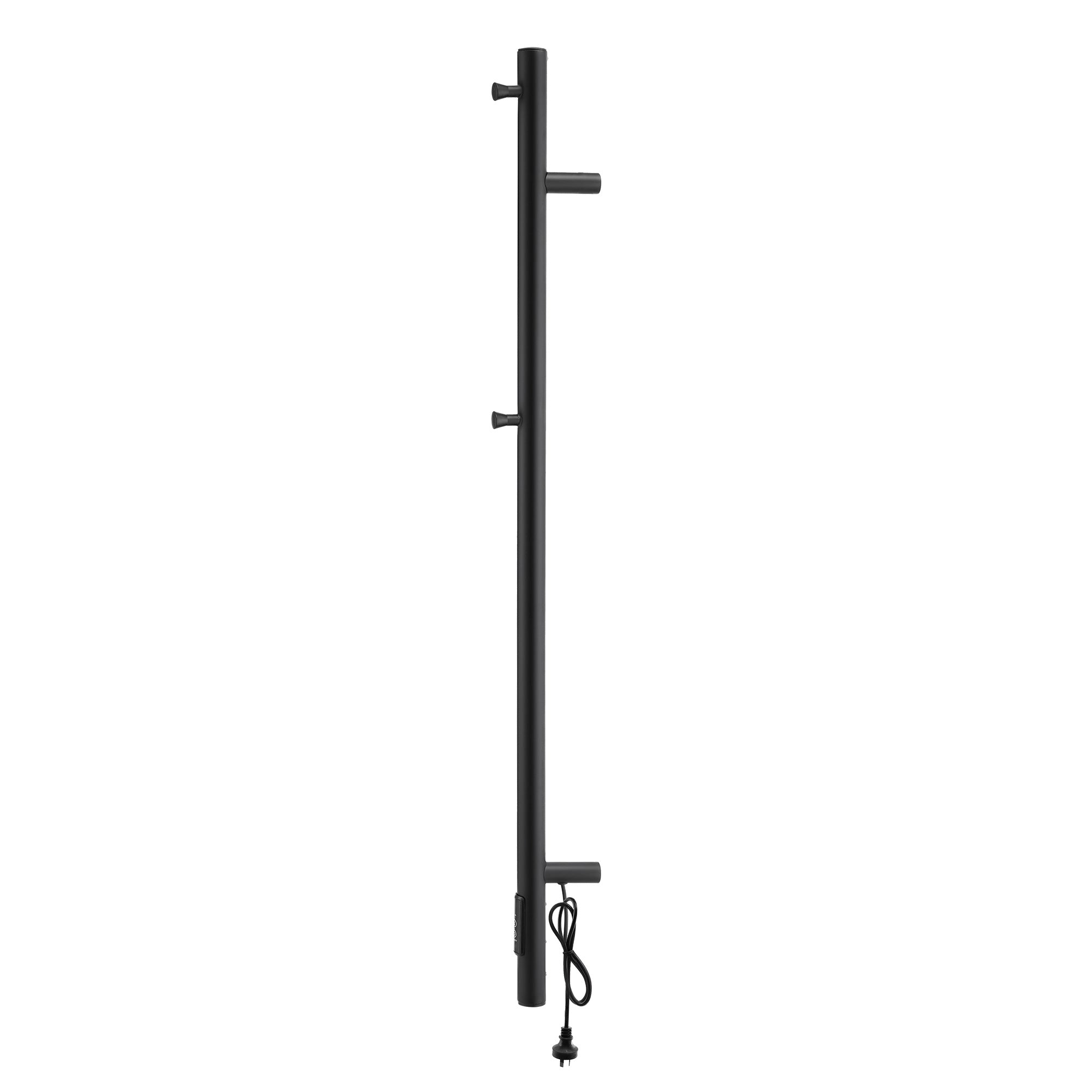 Towel Racks & Holders: Devanti Heated Towel Rail with Timer Vertical Electric Heater Warmer Rack Black