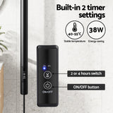 Towel Racks & Holders: Devanti Heated Towel Rail with Timer Vertical Electric Heater Warmer Rack Black