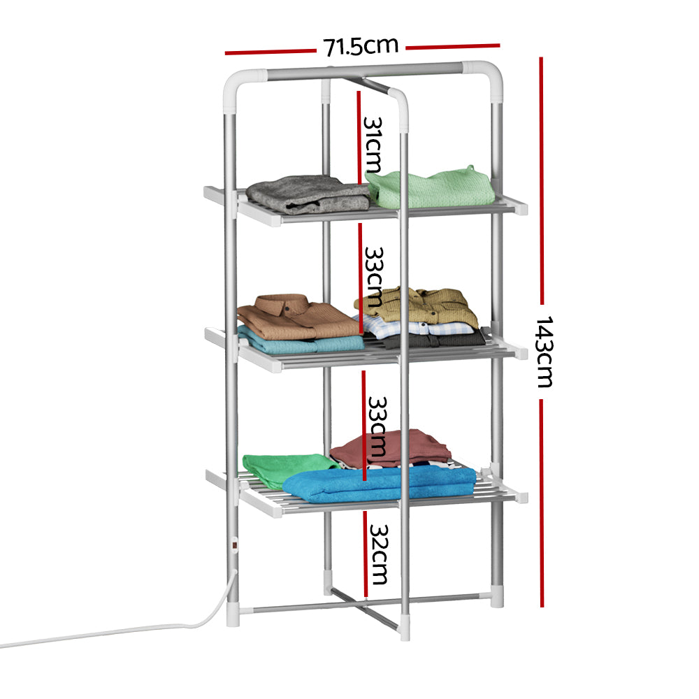 Drying Racks & Hangers: Devanti Electric Heated Towel Rail Rack 30 Bars Foldable Clothes Dry Warmer