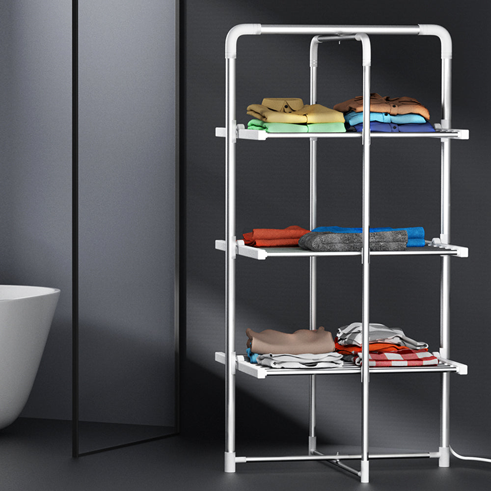 Drying Racks & Hangers: Devanti Electric Heated Towel Rail Rack 30 Bars Foldable Clothes Dry Warmer