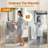 Drying Racks & Hangers: Devanti Electric Heated Towel Rail Rack 6 Bars Freestanding Clothes Dry Warmer