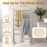 Drying Racks & Hangers: Devanti Electric Heated Towel Rail Rack 6 Bars Freestanding Clothes Dry Warmer
