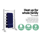Drying Racks & Hangers: Devanti Electric Heated Towel Rail Rack 6 Bars Freestanding Clothes Dry Warmer
