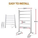 Drying Racks & Hangers: Devanti Electric Heated Towel Rail Rack 6 Bars with Timer Clothes Dry Warmer