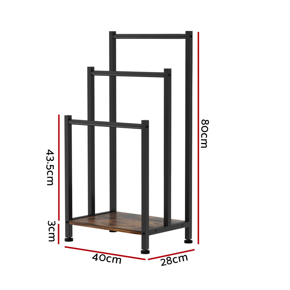 Towel Racks & Holders: 3 Tier Towel Rack Rail Freestanding Holder Bathroom Organizer Laundry Drying Bar