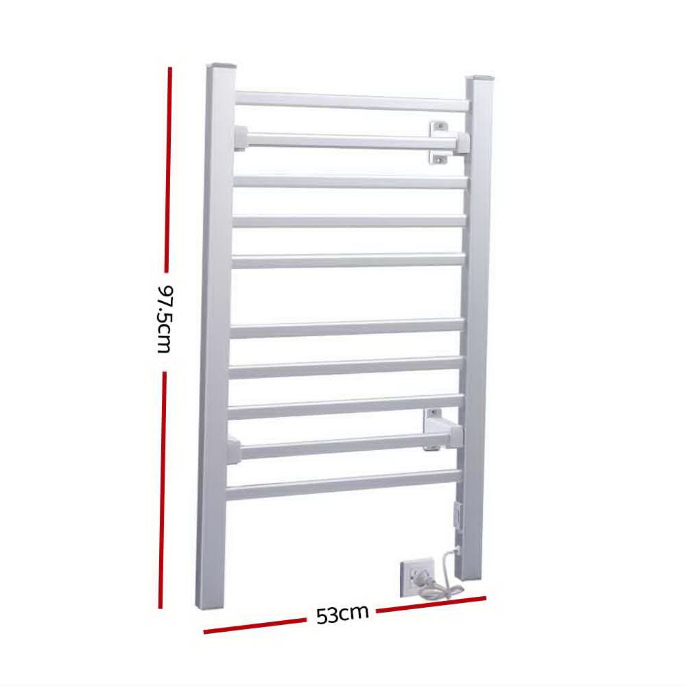 Drying Racks & Hangers: Devanti Electric Heated Towel Rail Rack 10 Bars Freestanding Clothes Dry Warmer